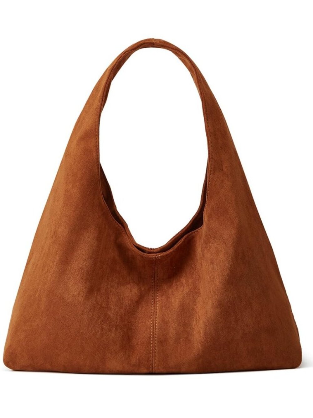Women's Suede Tote Bag Retro Crescent Shoulder Bag Trendy 2026 Suede Handbag